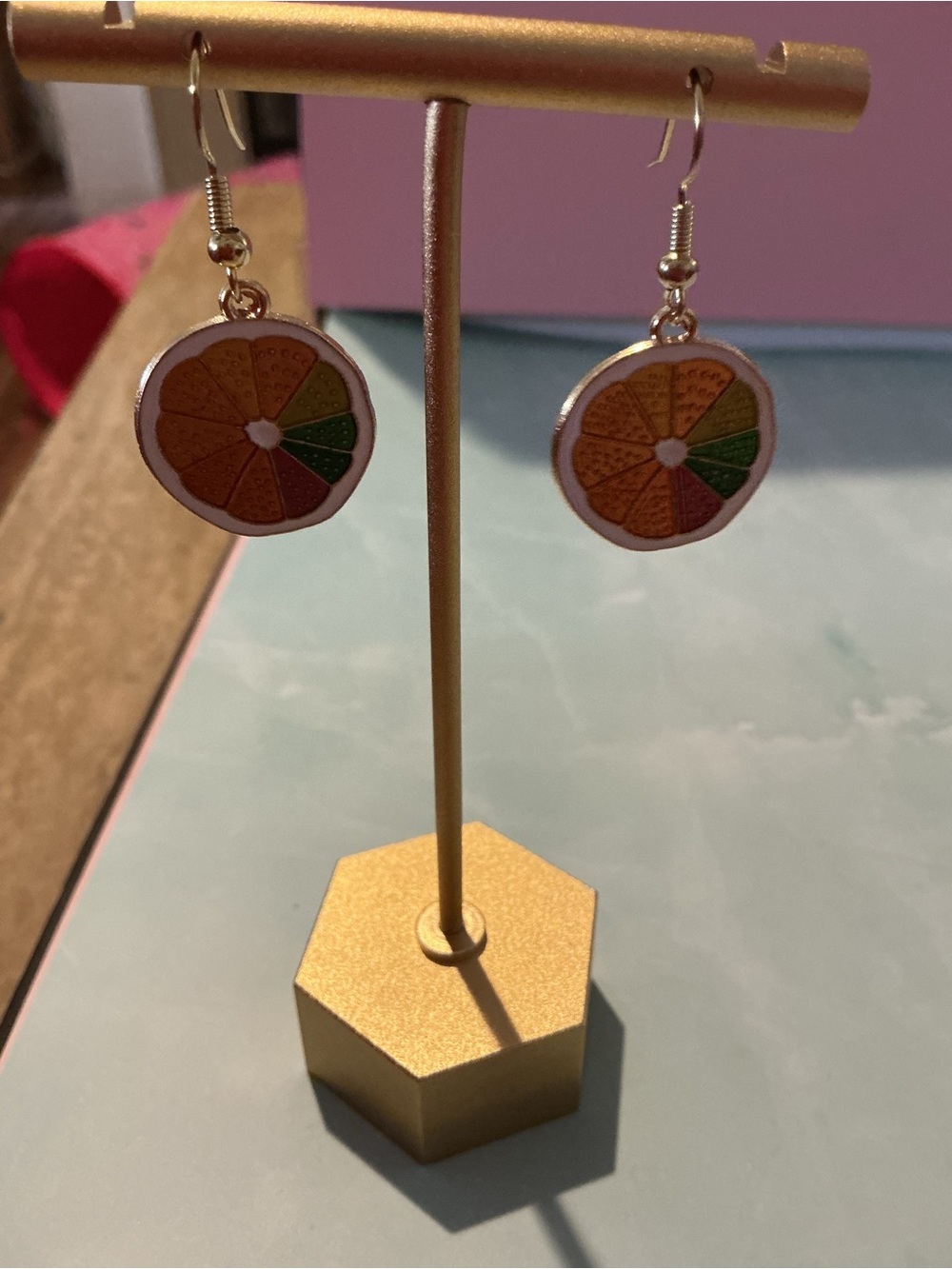 Rainbow Fruit Slice Earrings